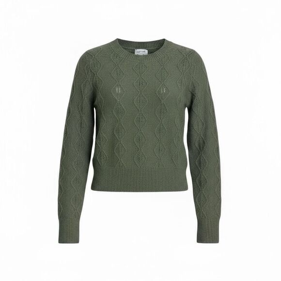 Hippie Rose NWT Cable Knit Textured Crew Pullover Sweater Willow Green Size XS - Picture 1 of 10